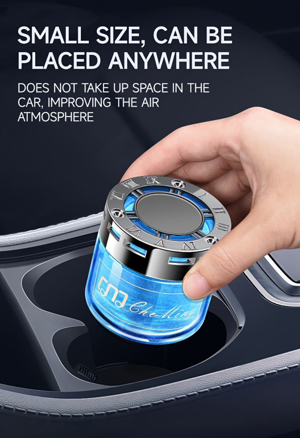 Two-Piece Solid Gel Car Air Freshener Jars with Four Cologne, Blue Bell, Rose and Osmanthus Scent Pairings