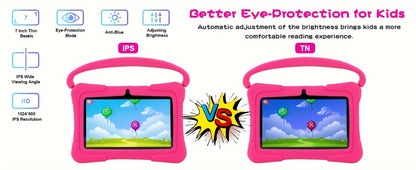 Kids Tablet 7 Inch Veidoo Android WiFi Eye Protection Screen Dual Camera Parental Control Educational Games Drop-Proof Silicone Cover 1+16GB