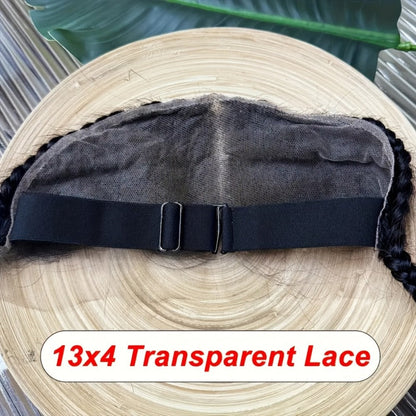 Hair Extensions Straight Human Hair 13x4 Lace Frontal Patch in Natural Black with Clip-Free Band Attachment