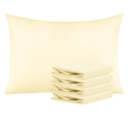 Pillowcases 4 Pack Queen 20x30 – Brushed Microfiber Soft Wrinkle-Free Fade-Resistant Envelope Closure Solid Color 32 Colors