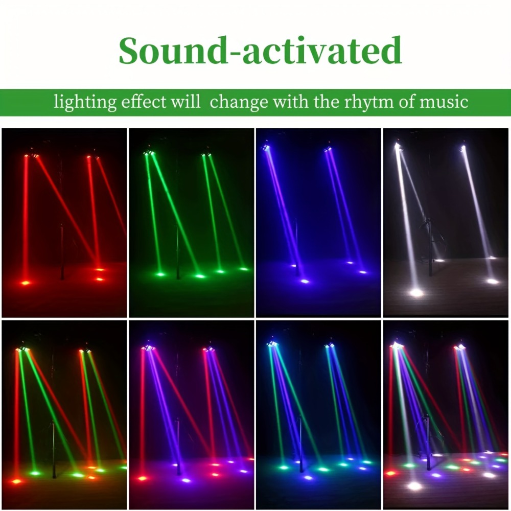 LED Spider Moving Head Stage Light 8x3W DJ Disco Party Light Sound Activated DMX-512 Control for Entryways, Bedrooms and Living Spaces