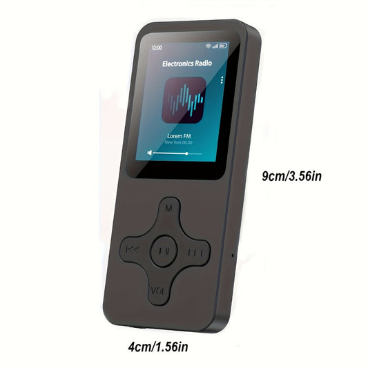 Bluetooth 5.0 MP3 Player with 64GB Micro SD Card, Built-In Speaker, FM Radio, Voice Recorder, E-Book & Photo Viewer