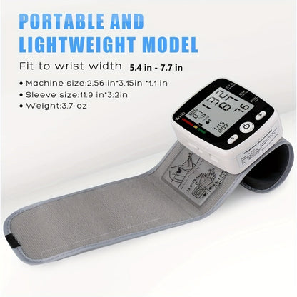 Wrist Blood Pressure Monitor Rechargeable - Digital BP Monitor with Large LCD, Voice Broadcast, 2×99 Memory & USB Charging