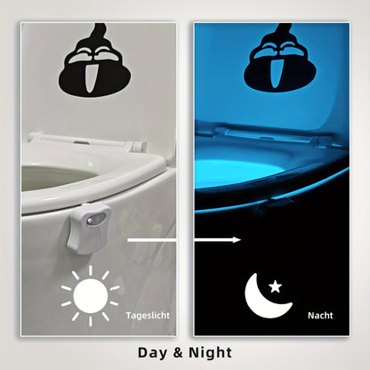 Two-Piece Clip-On Toilet Bowl LED Night Light Set with Motion Sensor and Three Brightness Levels