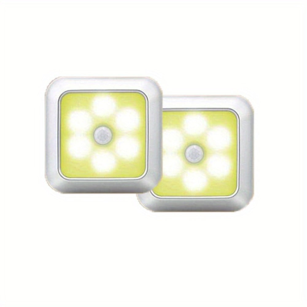 Two-Piece Square Battery Night Light Set with Motion Sensors in Cool or Warm Light Options