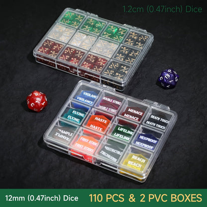 MTG Counter Dice Set 110pcs with the Listed Color, Size or Set Options for Everyday Use, with the Listed Configuration