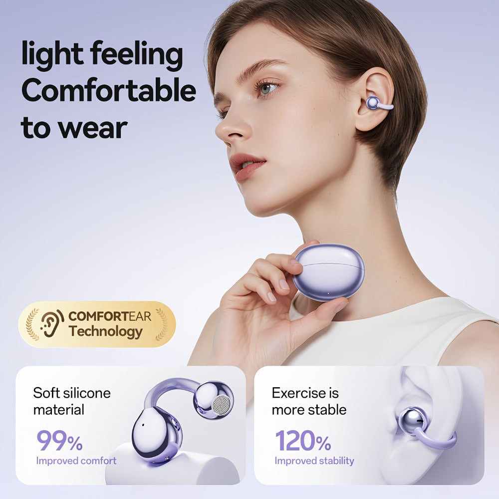 Butterfly Earring Wireless Earphones Open-Ear AI Translation HD Calls Touch Control for Bedside Audio, Alarms and Room Entertainment