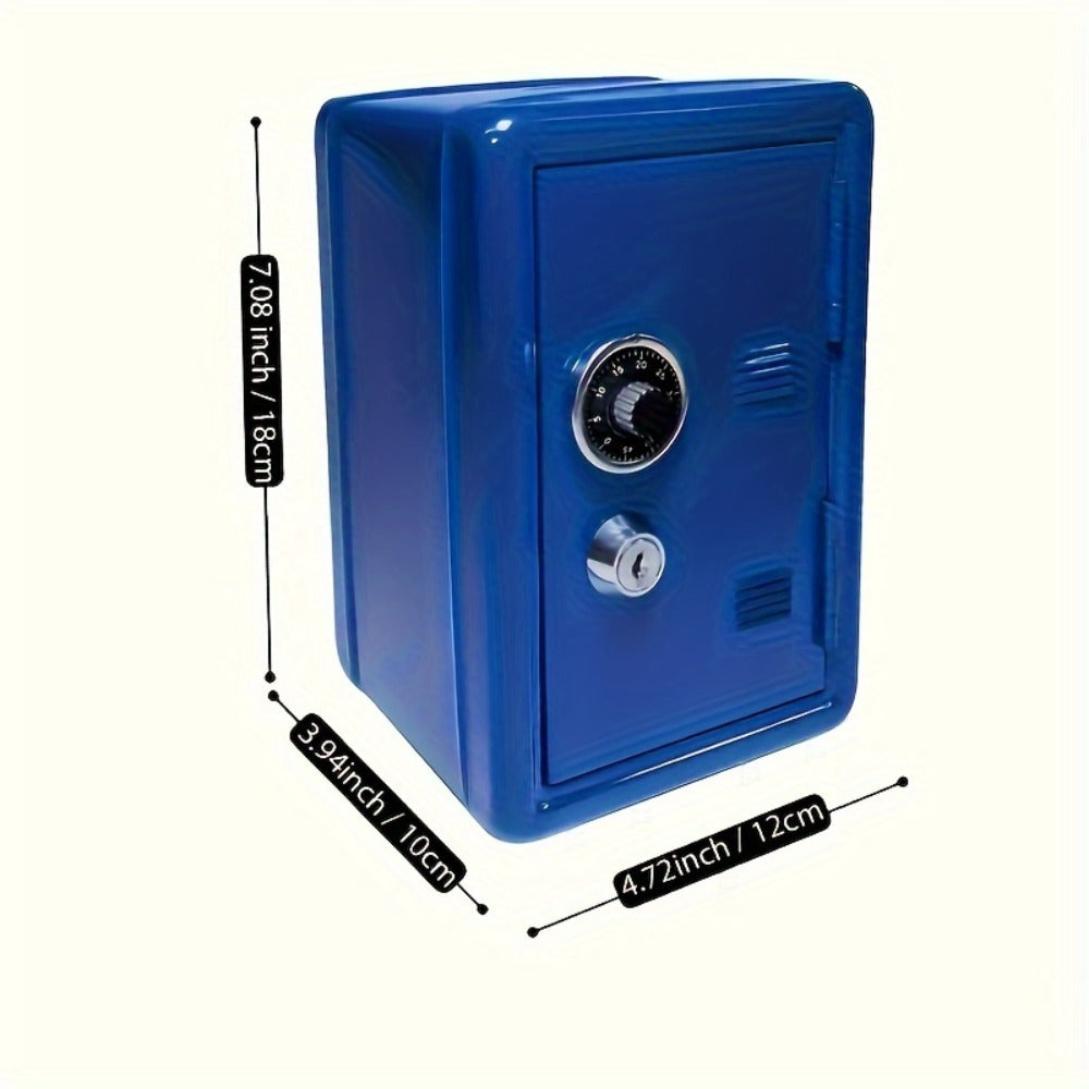 Password Lock Cash and Coin Storage Box with Key Lock Portable Money Box for Saving Cash Coins Notebooks Passports Valuables Home Office
