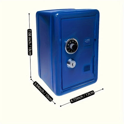 Password Lock Cash and Coin Storage Box with Key Lock Portable Money Box for Saving Cash Coins Notebooks Passports Valuables Home Office