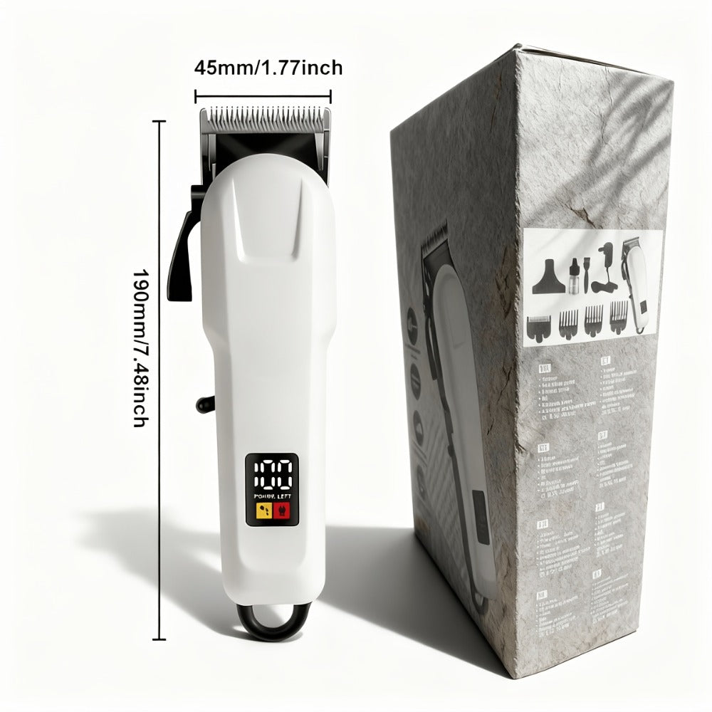 Hair Grooming Kit for Men - Electric Hair Clipper Set with Digital LCD Display, USB Rechargeable