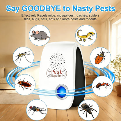 Ultrasonic Pest Repeller Plug-In 2025 Upgrade, Electronic Indoor Pest Control for Cockroaches, Mice