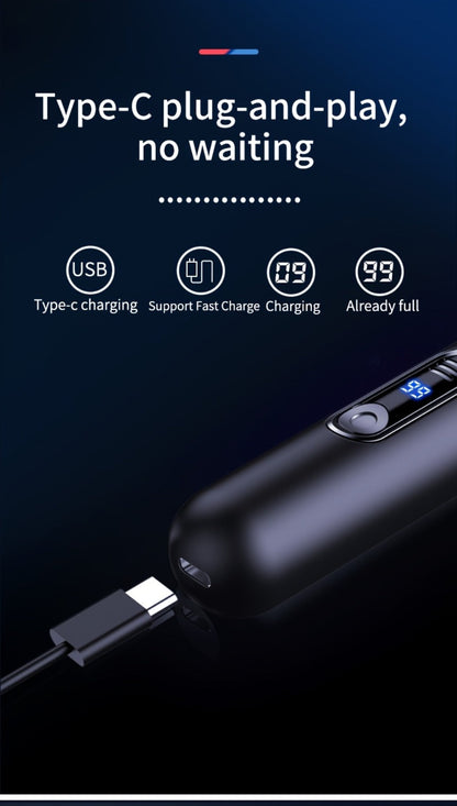 Electric Nose Trimmer with LED Display – USB Rechargeable Painless Facial Hair Removal Device for Men & Women, Nose Ear & Eyebrow Trimmer