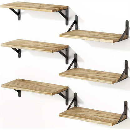 Floating Shelves for Wall, 3 or 6pcs Farmhouse Wall Shelves for Bedroom, Bathroom, Living Room & Kitchen Decor