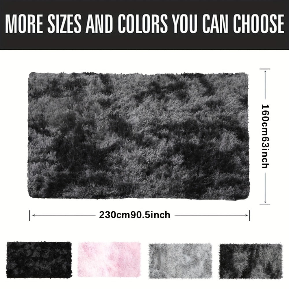 Tie Dye Plush Area Rug – Ultra Soft Thick Fluffy Durable Carpet for Living Room & Bedroom | Easy Care Portable Sofa & Coffee Table Floor Mat