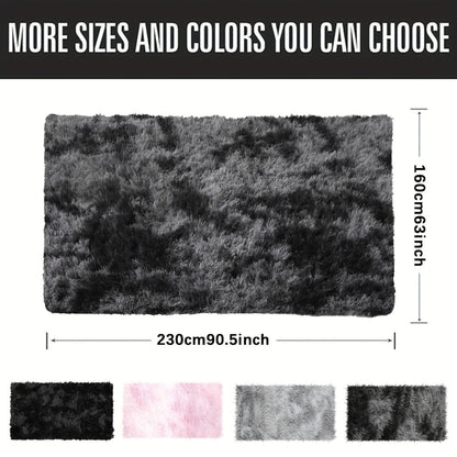 Tie Dye Plush Area Rug – Ultra Soft Thick Fluffy Durable Carpet for Living Room & Bedroom | Easy Care Portable Sofa & Coffee Table Floor Mat