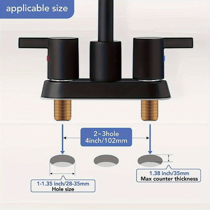 4-Inch Centerset Bathroom Faucet with Dual Handles, Swivel Spout and Single or Two-Piece Finish Options