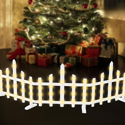 Solar Fence Lights Outdoor 8-Pack with Remote Control – LED White Picket Fence Border Lights Solar Powered