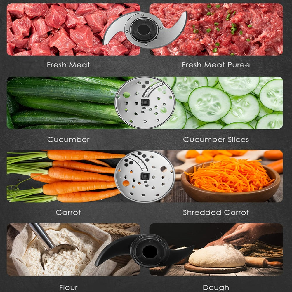 12 Cup Food Processor 6 Functions - Chopping, Slicing, Shredding, Purees & Dough, Large Electric Kitchen Food Processor for Meal Prep