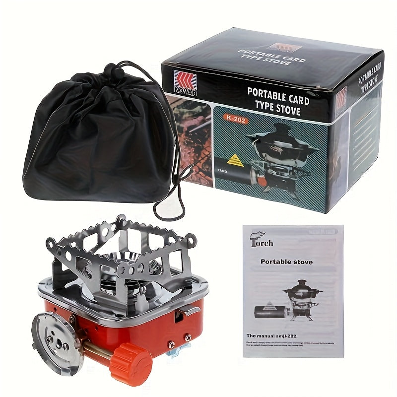 Windproof Camp Stove 3500W Portable Foldable Gas Burner Piezoelectric Ceramic Ignition Compact for Garden, Patio and Yard Use