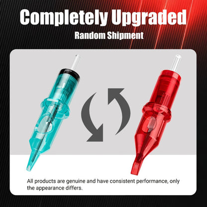 EO Sterilized Tattoo Cartridge Needles 50pcs Mixed Sizes 3RL 5RL 7RL 9RL 5RS 7RS 9RM for Temporary Body Art, Festivals and Costumes