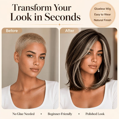 Synthetic Wig 4x1 U-Part Lace Front Bob, 14-Inch Middle Part with Six Color Choices for Cosplay