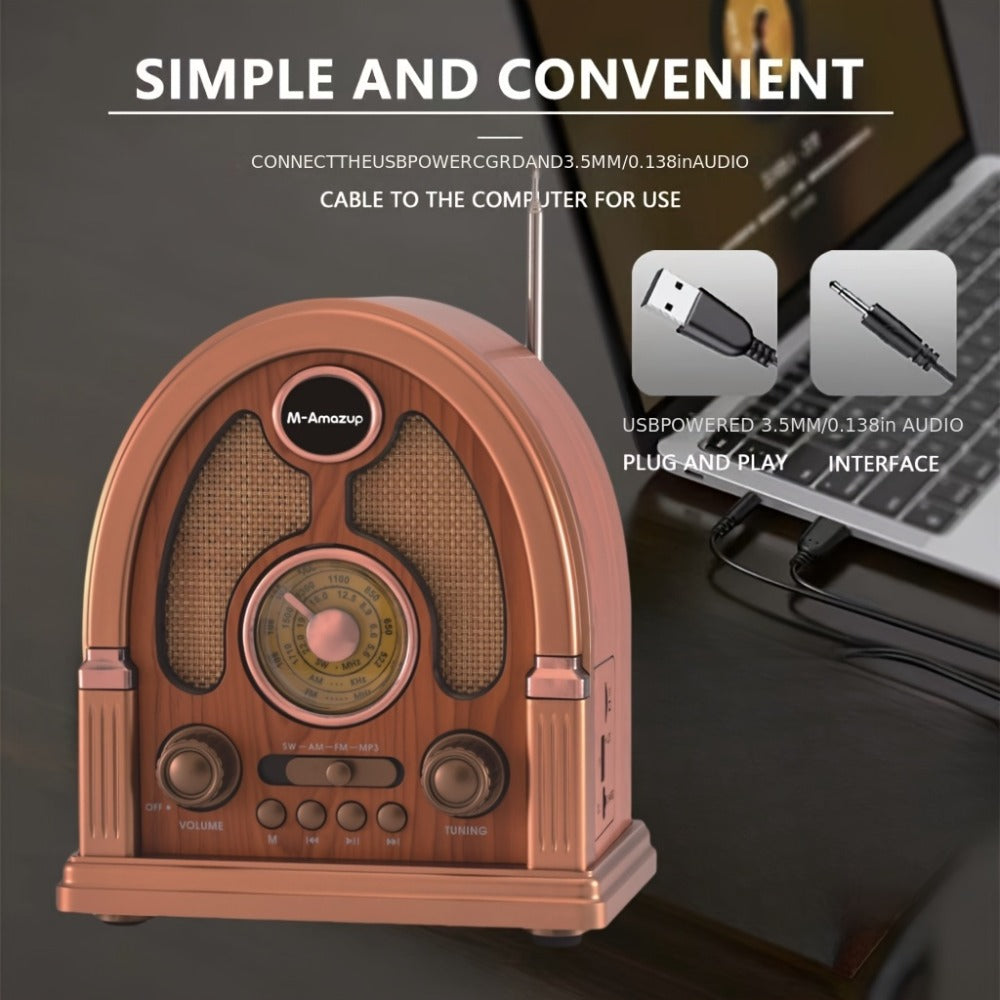 Portable AM FM SW Radio Bluetooth Speaker, Multi-Function Wireless Speaker with TF Card Player, Stereo Sound