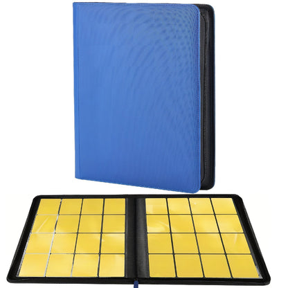 Trading Card Binder Ringless 16 Pocket – Double-Sided Side-Loading Zipper Card Album for Pokemon MTG TCG Sports Cards K-pop Photocards Large