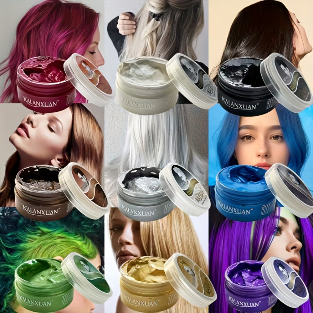 Temporary Hair Color Wax Disposable DIY Styling Cream Y2K Aesthetic for Parties Festivals Halloween Cosplay 9 Colors Blue Purple Red Black