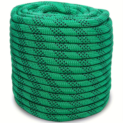 Double Braided Nylon Rope 1/2 Inch Polyester, 100ft 150ft 200ft Multi-Color for Anchoring Towing Cargo Sailing Dock Lines & Outdoor Use
