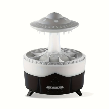 Raindrop Aroma Diffuser with Warm Center Light, Remote and Body-Button Controls in Black or White