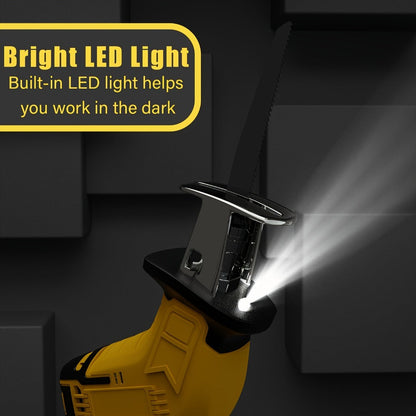 Reciprocating Saw Brushless Cordless for DeWalt 20V Battery, 0-3500 SPM Variable Speed, Tool-Free Blade Change