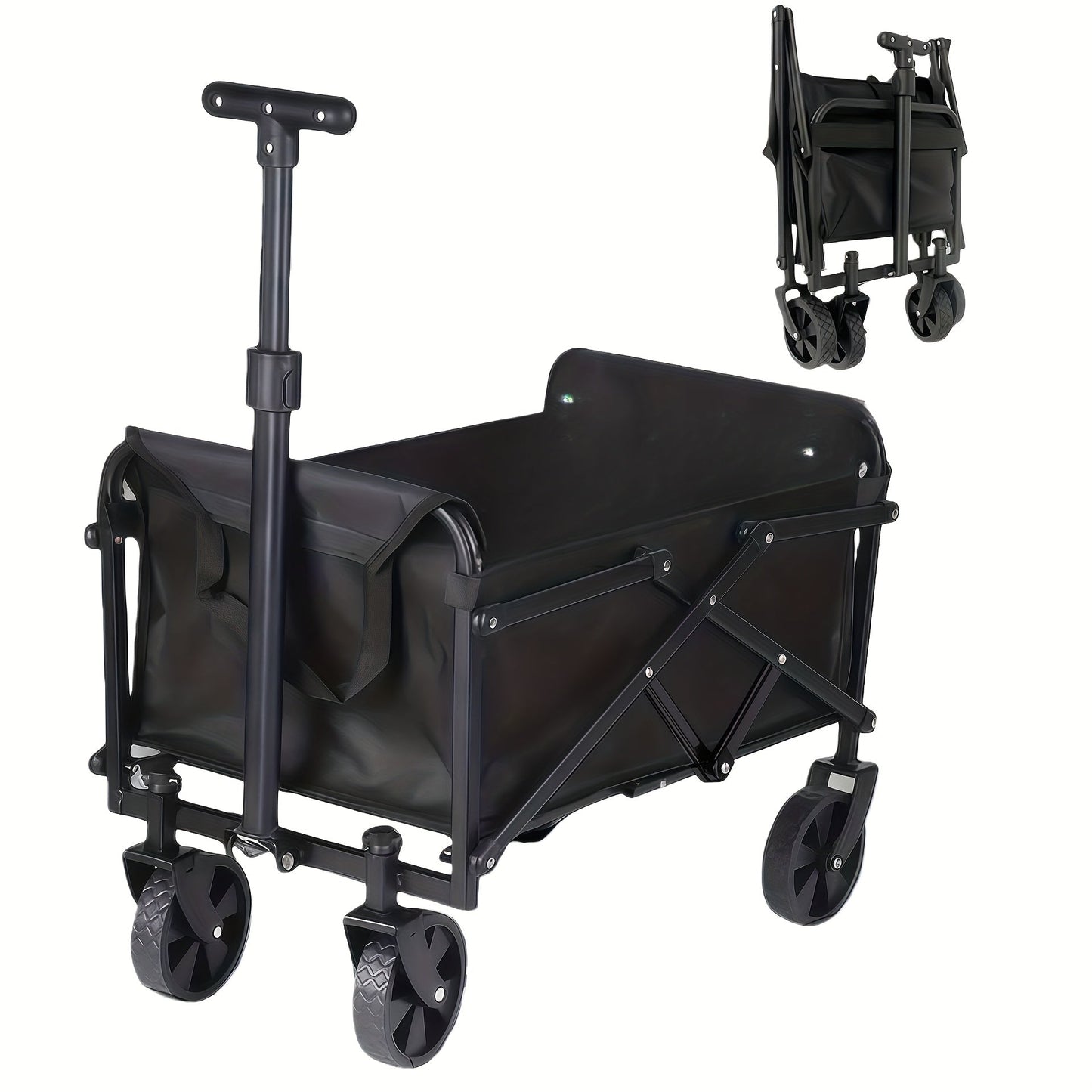 Folding Wagon, Garden Cart Beach Wagon Camping Utility Outdoor Cart for Garden, Patio and Yard Use