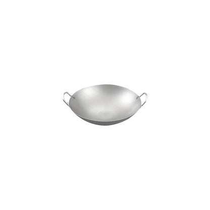Stainless Steel Wok & Frying Pan, Non-Stick Cooking Surface, Handle, Compatible with Gas, Induction & Electric Stovetops