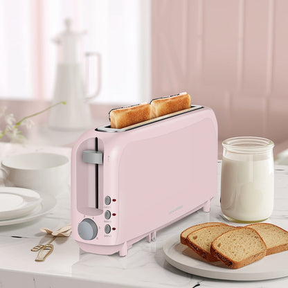 2 Slice Slim Toaster with 6 Shade Settings, Cancel Reheat Defrost Functions, Removable Crumb Tray – Compact 750W Bread Toaster for Kitchen