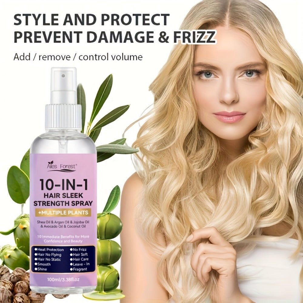 Leave-In Conditioner Spray 10-in-1 No-Rinse 100ml, Fragrance-Free Anti-Frizz Detangling Heat Protection