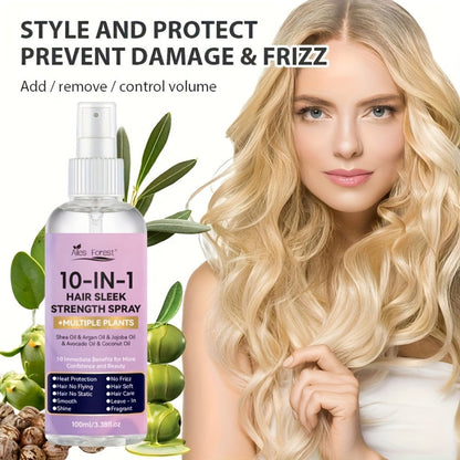 Leave-In Conditioner Spray 10-in-1 No-Rinse 100ml, Fragrance-Free Anti-Frizz Detangling Heat Protection