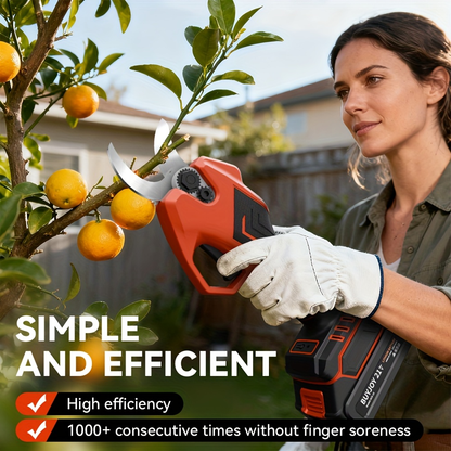 Electric Pruning Shears Cordless with LCD Display, Portable Battery-Powered Tree Pruner with Adjustable Cutting Diameter for Garden