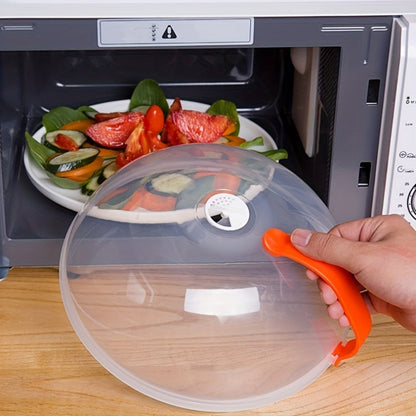 Microwave Food Cover Splash Guard 2 Pack with Steam Vent and Handle Plastic Splatter Guard for Home Cooking, Dining and Outdoor Meals