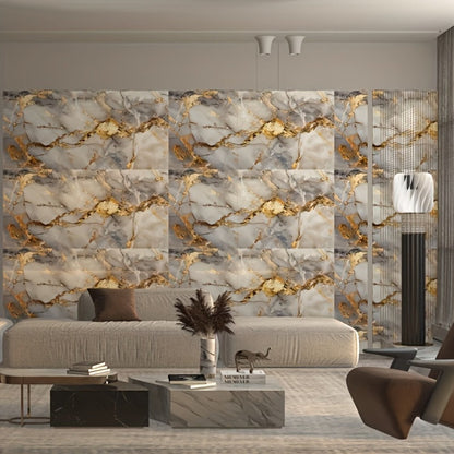 Peel and Stick Wall Tiles 50/100pcs PVC Marble Self Adhesive Vinyl Tile Stickers for Bathroom Kitchen Living Room