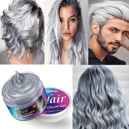 ROZINO Grey Hair Color Wax 3-in-1 Color Style & Fix – Vitamins & Protein Formula, Hides Grey Instantly, Natural Volume, Easy Wash