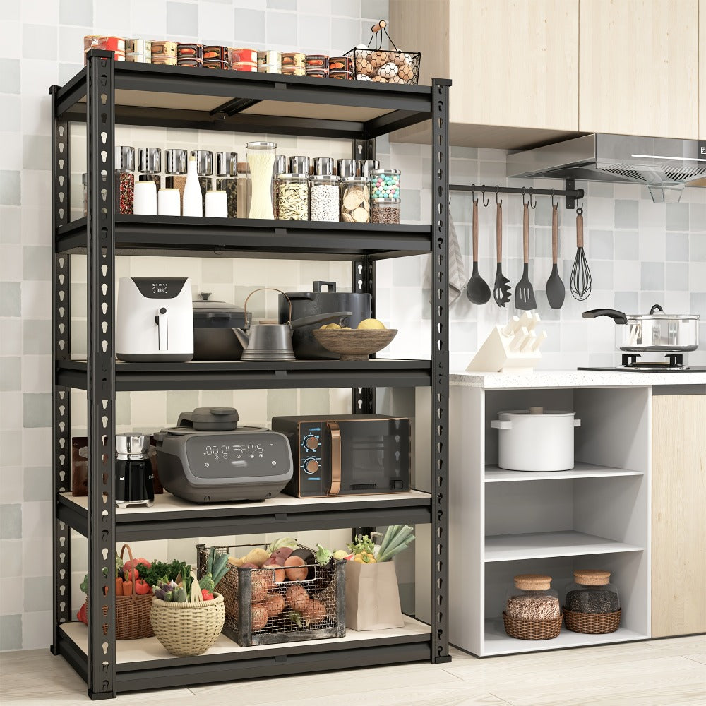 5-Tier Garage Shelving Unit with Adjustable Steel Shelves in Three Size and Capacity Options for Garage, Basement or Workshop