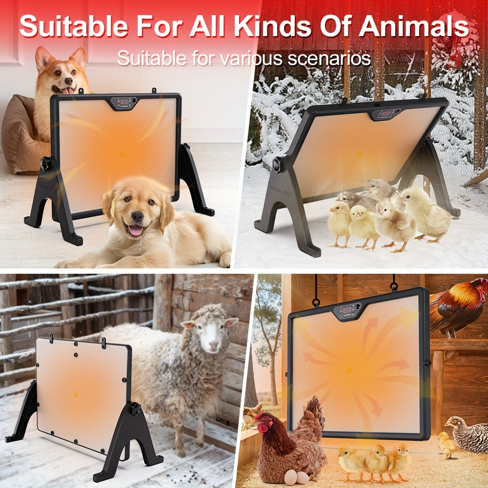 Dual-Sided Heating Brooder Plate for Chicks & Ducklings, Adjustable Height & Angle with Thermostatic Control for Chicken Coop