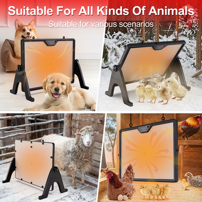 Dual-Sided Heating Brooder Plate for Chicks & Ducklings, Adjustable Height & Angle with Thermostatic Control for Chicken Coop