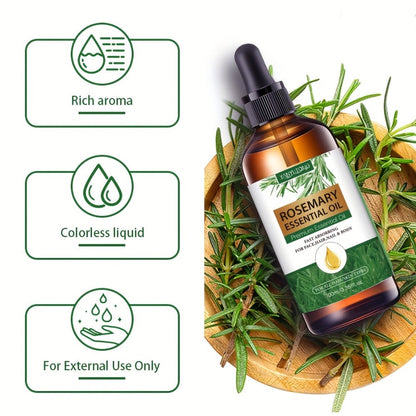 Essential Oil Rosemary External-Use Dropper Bottle with 1-Piece, 2-Piece or 1.01oz Available Options