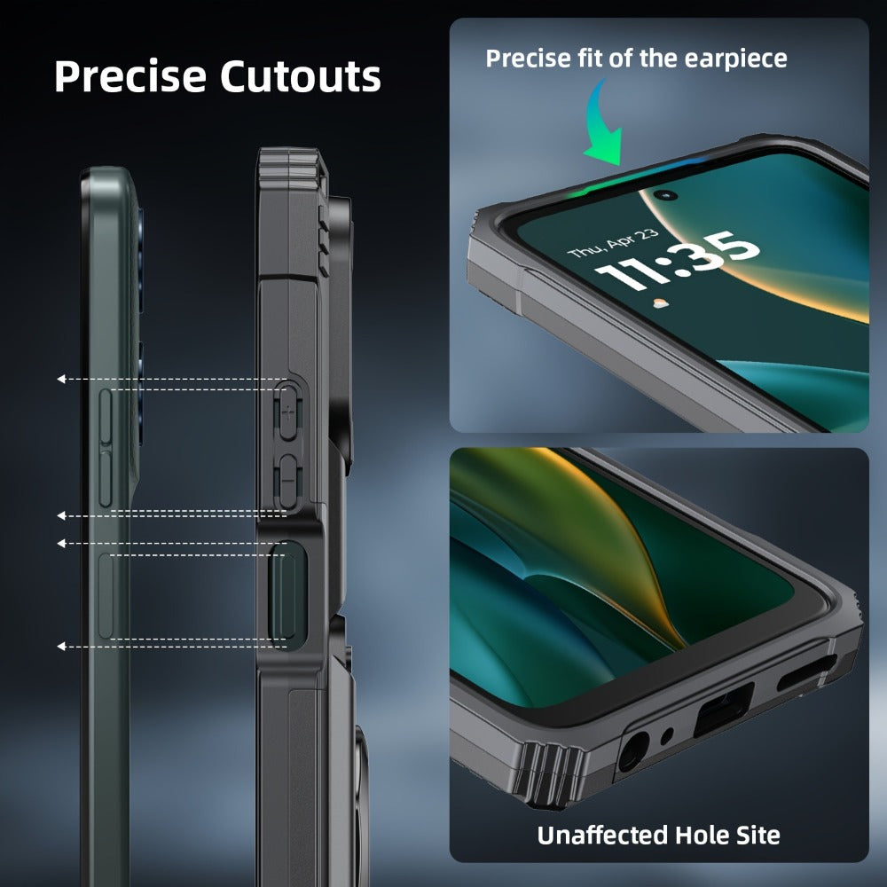 Wallet Moto G 5G 2025 2024 Case Card Holder 360° Ring Stand Dual Layer with the Listed Color, Size or Set Options for Everyday Carry
