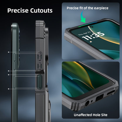 Wallet Moto G 5G 2025 2024 Case Card Holder 360° Ring Stand Dual Layer with the Listed Color, Size or Set Options for Everyday Carry