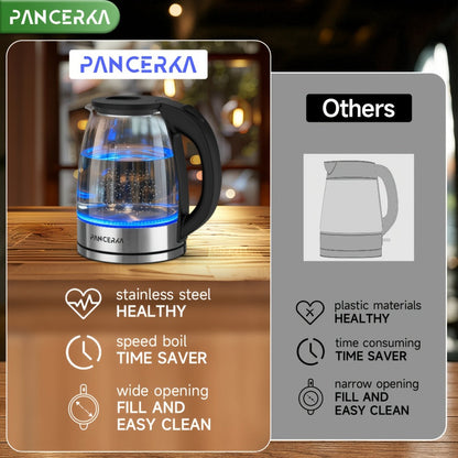 Electric Kettle 1000W Auto Shut-Off Stainless Steel Fast Boiling Hot Water Kettle 1.7L for Entryways, Bedrooms and Living Spaces