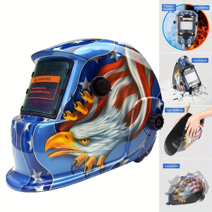 Auto-Darkening Welding Helmet Solar Powered True Color – Wide View DIN 9-13 Adjustable, 1/25000s Response