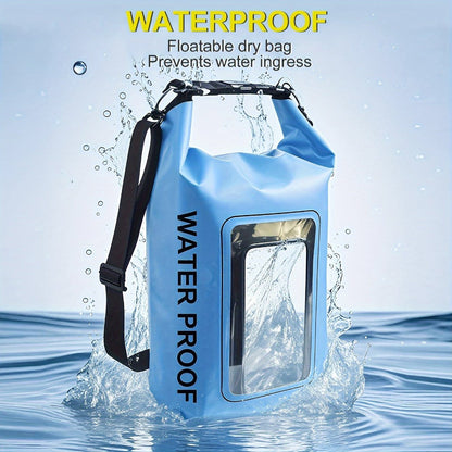 Dry Bag Backpack with Touchscreen Phone Window & Roll Top Closure, Dry Storage Bag for Men Women