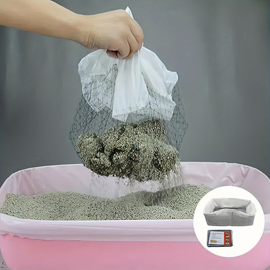 Cat Litter Filter Bags 10-Pack – Reusable Washable Mesh Sifting Bags for Litter Box, Quick-Clean Cat Litter Strainer Net